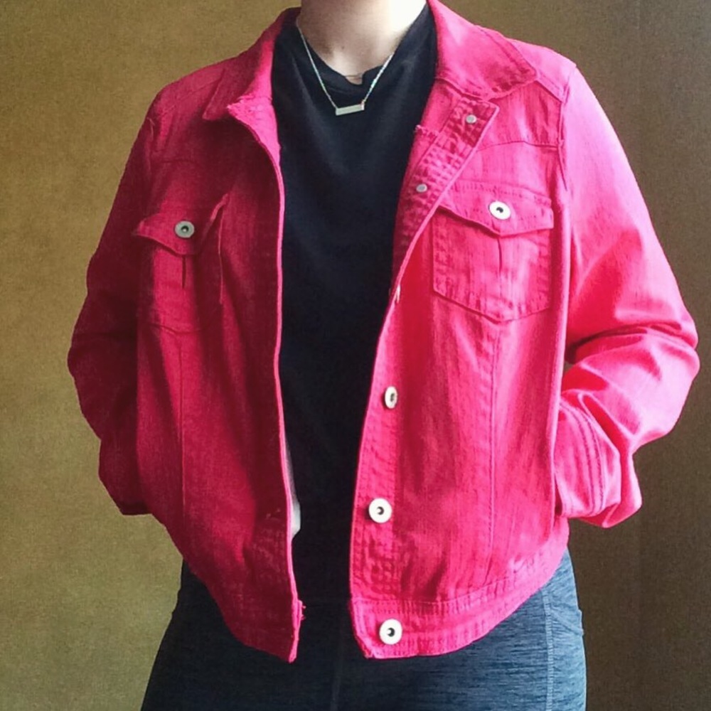 Hot Pink Denim Jacket (Fits M/L)